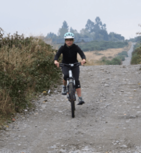 A convincing impression of a biker